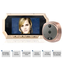 Motion Detection Doorbell 160 Degree Wide Angle IR Night Vision 4.3" TFT LCD Screen Digital Peephole Door Viewer Camera PIR
Motion Detection Doorbell 160 Degree Wide Angle IR Night Vision 4.3" TFT LCD Screen Digital Peephole Door Viewer Camera PIR
