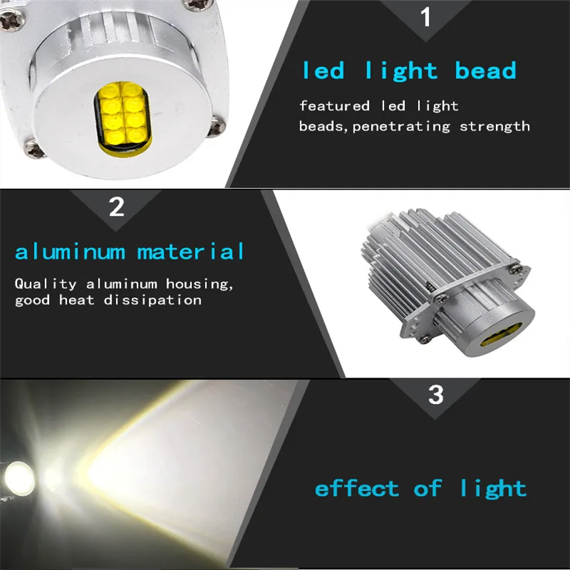 HIDLT 80W White LED Angel Eyes Halo Ring Marker Error Free LED Bulbs For Auto Headlight E90 E91 3 Series 320 325i 328i 335i (8)