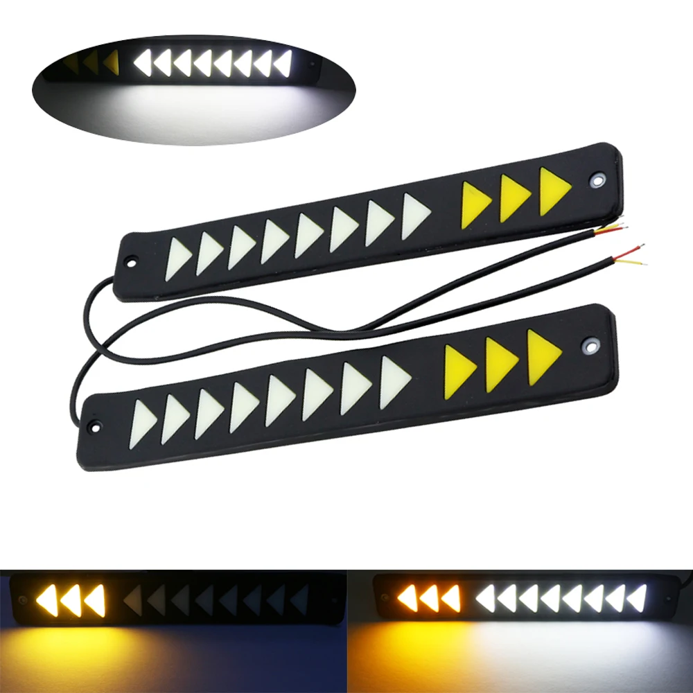 1pair DRL LED Flexible Daytime Running Lights 12V Waterproof COB Chip White Yellow Dual color Turn Signal Driving Light For Cars
1pair DRL LED Flexible Daytime Running Lights 12V Waterproof COB Chip White Yellow Dual color Turn Signal Driving Light For Cars
