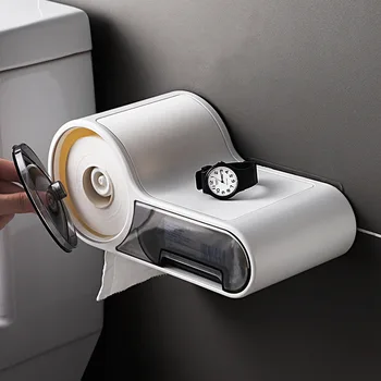 Bathroom Toilet Paper Holder Paper Tissue Box Plastic Toilet Dispenser Wall Mounted Roll Paper Storage Box Free Punching
Bathroom Toilet Paper Holder Paper Tissue Box Plastic Toilet Dispenser Wall Mounted Roll Paper Storage Box Free Punching