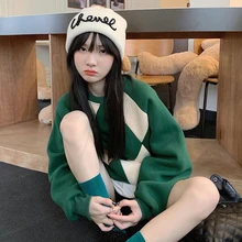 Green Round Neck Sweater Women's 2021 Spring and Autumn New Loose Bf Lazy Wind Small Top
Green Round Neck Sweater Women's 2021 Spring and Autumn New Loose Bf Lazy Wind Small Top