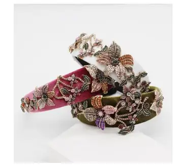 New Baroque fashion diamond color flower hairbands luxury ball show big work headbands accessories 
New Baroque fashion diamond color flower hairbands luxury ball show big work headbands accessories