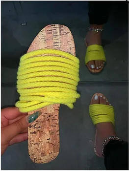 Sandals women 2020 new European and American flat Hemp sandals and slippers Canday Color Slidders Fashion Lady Beach Shoes
Sandals women 2020 new European and American flat Hemp sandals and slippers Canday Color Slidders Fashion Lady Beach Shoes