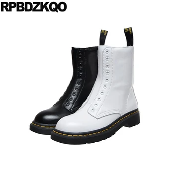 women ankle boots 2019 round toe big size black genuine leather combat shoes army high quality plus chunky winter autumn fall 
women ankle boots 2019 round toe big size black genuine leather combat shoes army high quality plus chunky winter autumn fall
