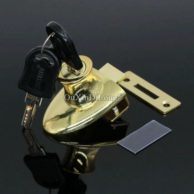 

No Drilling 10PCS Zinc Alloy Glass Cabinet Door Lock Showcase Jewelry Display Cabinet Locks for 5~8mm Keys Alike/Keys Different