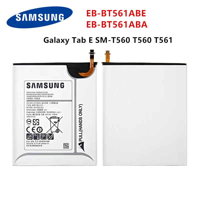 SAMSUNG Orginal Tablet EB-BT561ABE EB-BT561ABA 5000mAh battery For Samsung Galaxy Tab E T560 T561 SM-T560 Tablet Battery
SAMSUNG Orginal Tablet EB-BT561ABE EB-BT561ABA 5000mAh battery For Samsung Galaxy Tab E T560 T561 SM-T560 Tablet Battery