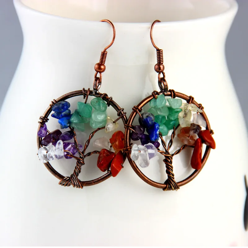 7 Chakra Quartz Natural Stone Tree of Life Pendulum Pendant Earrings for Women Healing Crystal Drop Earrings Reiki Jewelry Gift
7 Chakra Quartz Natural Stone Tree of Life Pendulum Pendant Earrings for Women Healing Crystal Drop Earrings Reiki Jewelry Gift