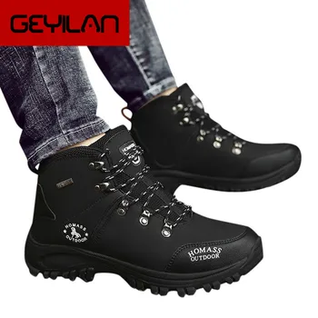 Autumn Winter Boots Men's Large Size Outdoor Sports Shoes Non-slip Breathable Solid Color Plush Travel Hiking Boot Обувь Мужская 
Autumn Winter Boots Men's Large Size Outdoor Sports Shoes Non-slip Breathable Solid Color Plush Travel Hiking Boot Обувь Мужская