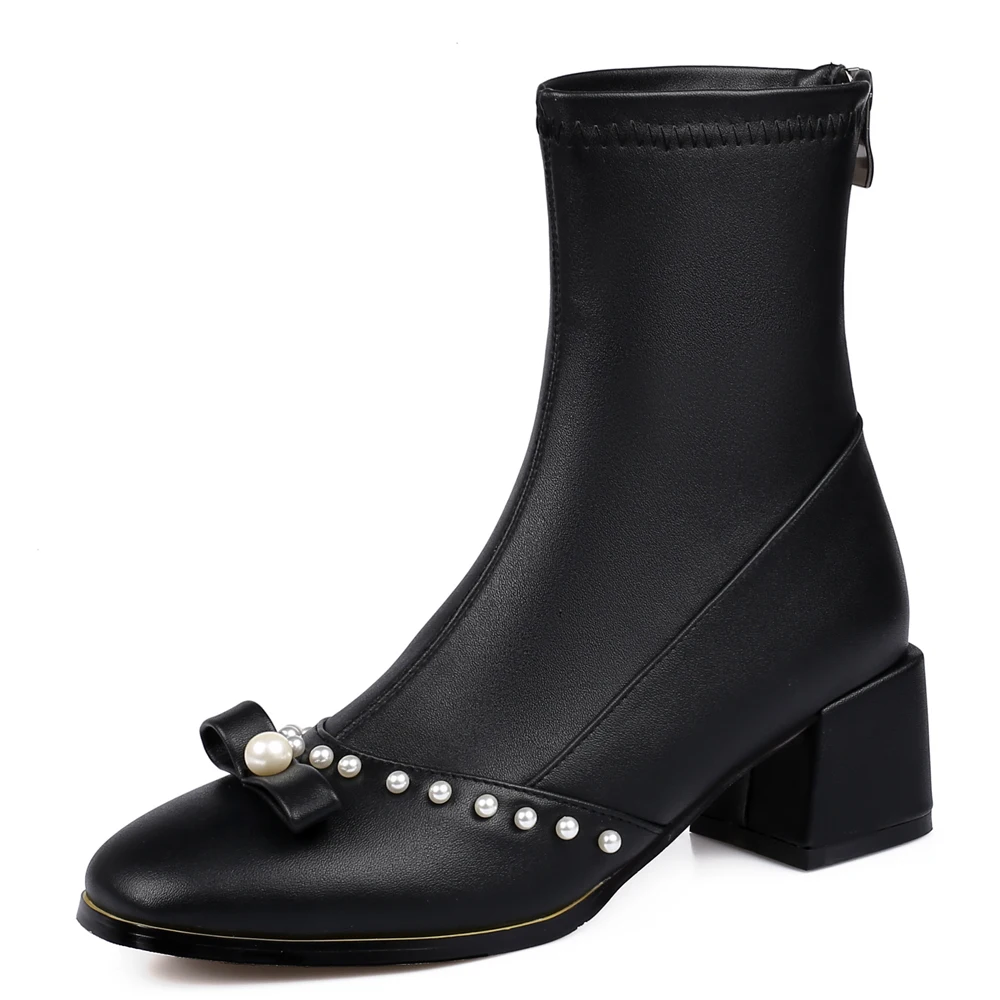Oversized Square Bead String Thick Heel Mid-Calf Boots Microfiber Pearl Bow Square Heel Zipper Short White Women’S Boots
Oversized Square Bead String Thick Heel Mid-Calf Boots Microfiber Pearl Bow Square Heel Zipper Short White Women’S Boots