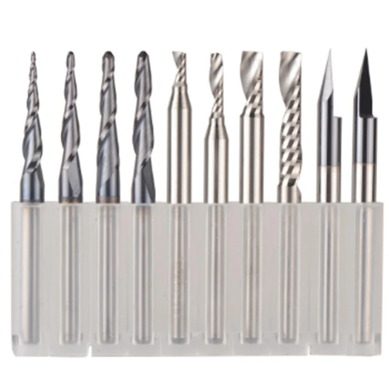 CNC Solid Carbide Engraving Bits Milling Cutter Woodwork Set 3.175Mm Shank Router Bits for Carving Wood Tools
CNC Solid Carbide Engraving Bits Milling Cutter Woodwork Set 3.175Mm Shank Router Bits for Carving Wood Tools