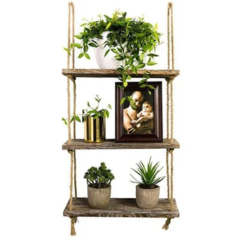 Home Decoration 2 Tier Rustic Wooden Hanging Rope Shelf-Handmade Solid Wood Floating Shelves Home Decorative Wall Mounted Rack
Home Decoration 2 Tier Rustic Wooden Hanging Rope Shelf-Handmade Solid Wood Floating Shelves Home Decorative Wall Mounted Rack