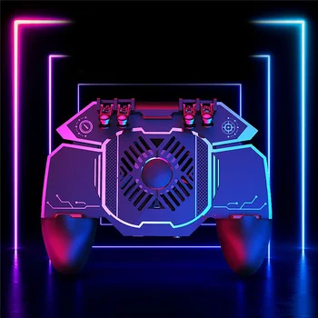 Rechargeable Mobile Game Controller Six Finger Gamepad L1R1 Trigger with Cooling Fan for PUBG Mobile Games for IOS Android Phone
Rechargeable Mobile Game Controller Six Finger Gamepad L1R1 Trigger with Cooling Fan for PUBG Mobile Games for IOS Android Phone