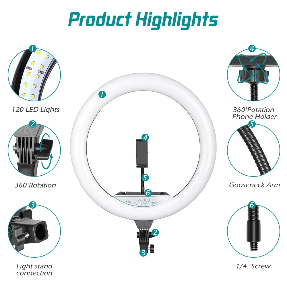 SH 10/12/14 Inch RGB Selfie Ring Light With Stand Tripod Photo Studio LED 15 Color Dimmable Ring Lamp For Phone Makeup SH 10/12/14 Inch RGB Selfie Ring Light With Stand Tripod Photo Studio LED 15 Color Dimmable Ring Lamp For Phone Makeup