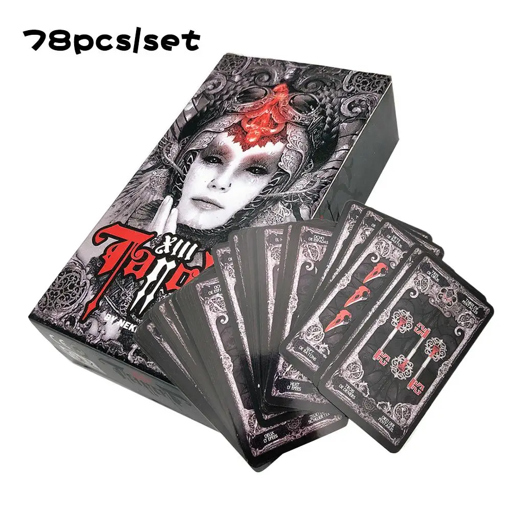 New 78pcs/pack Oracle Cards Deck Dark Tarot English Mysterious Divination Fate Card Women Card Board Game For Personal Use
New 78pcs/pack Oracle Cards Deck Dark Tarot English Mysterious Divination Fate Card Women Card Board Game For Personal Use