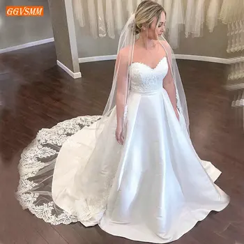 Illusion White Wedding Dresses Princess Sweetheart Lace Applique Satin Ball Gown Bridal Dress Castle Sweep Train Wedding Gowns
Illusion White Wedding Dresses Princess Sweetheart Lace Applique Satin Ball Gown Bridal Dress Castle Sweep Train Wedding Gowns