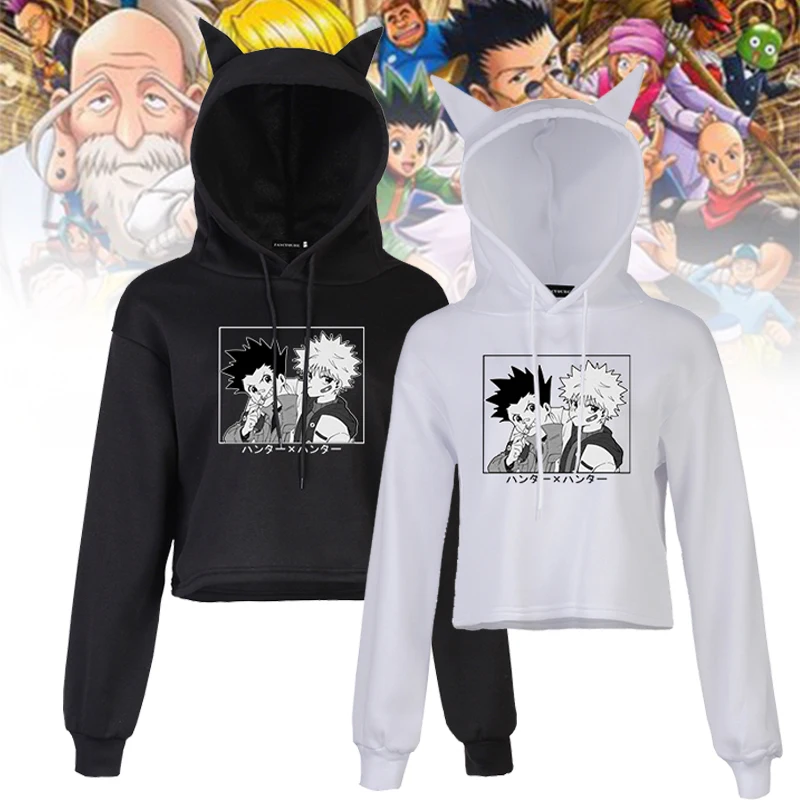 Hunter x Hunter Cartoon Printed Anime Cat Ear Hooded Sweatshir for Women 2020 New Autumn Winter Hooded Pullovers CropTop
Hunter x Hunter Cartoon Printed Anime Cat Ear Hooded Sweatshir for Women 2020 New Autumn Winter Hooded Pullovers CropTop