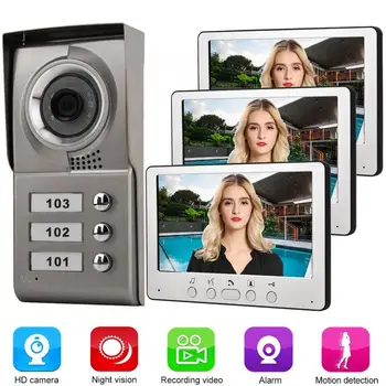 Door Phone RFID Camera 7 inches Apartment 3 Units Wired Phone Audio Visual Entry System 815MC13
Door Phone RFID Camera 7 inches Apartment 3 Units Wired Phone Audio Visual Entry System 815MC13