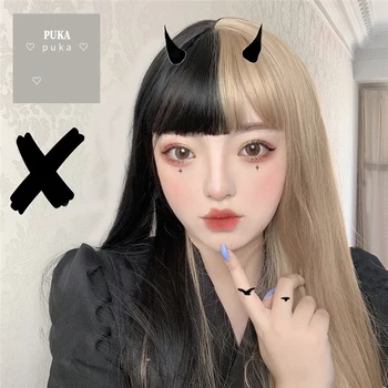 Lolita Wigs with Bangs Black Mixed Gold Middle Part Ombre Long Straight Hair Custom Party Cosplay Wigs for Women+ Free Cap 
Lolita Wigs with Bangs Black Mixed Gold Middle Part Ombre Long Straight Hair Custom Party Cosplay Wigs for Women+ Free Cap