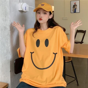 Casual Loose Smile Printed All Match Short Sleeve Cotton 2020 Summer Hot Sale College Wind Female Women Top Basic T-shirts
Casual Loose Smile Printed All Match Short Sleeve Cotton 2020 Summer Hot Sale College Wind Female Women Top Basic T-shirts