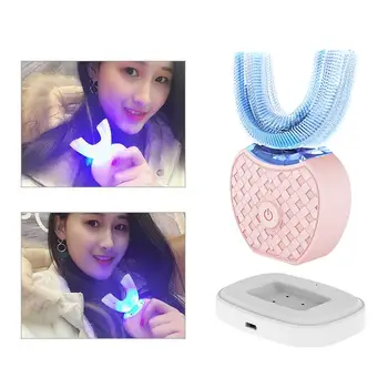 360 Degrees Sonic Automatic Electric Toothbrush USB Rechargeable Intelligent Ultrasonic Silicon Toothbrush 4 Modes U Type Timer
360 Degrees Sonic Automatic Electric Toothbrush USB Rechargeable Intelligent Ultrasonic Silicon Toothbrush 4 Modes U Type Timer