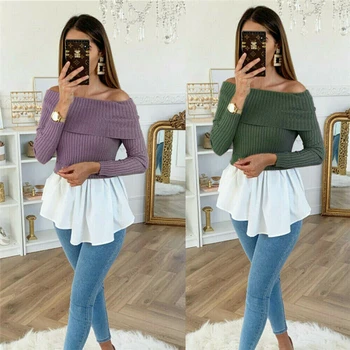 Women Autumn Tulle Ruffle Long Sleeve Shirts Ladies Loose Casual Sweater Jumper One Shoulder Pullover Solid Color Simple Tops
Women Autumn Tulle Ruffle Long Sleeve Shirts Ladies Loose Casual Sweater Jumper One Shoulder Pullover Solid Color Simple Tops