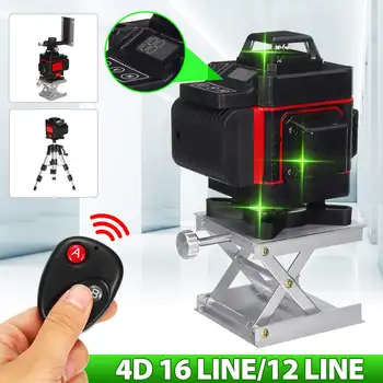 12/16 Lines 4D Laser Level Self-Leveling 360 Horizontal And Vertical Powerful Green Laser Beam Line Laser Level with Bracket
12/16 Lines 4D Laser Level Self-Leveling 360 Horizontal And Vertical Powerful Green Laser Beam Line Laser Level with Bracket