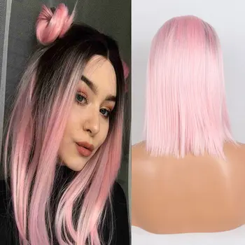 Bombshell Black Gradient Pink 13 * 3 Synthetic Front Lace Front Short Bob Silk Straight Wig No Rubber Heat Resistant Fiber Wig
Bombshell Black Gradient Pink 13 * 3 Synthetic Front Lace Front Short Bob Silk Straight Wig No Rubber Heat Resistant Fiber Wig