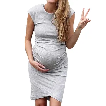 Fashion Women's maternity dresses Cotton O-neck Solid Color Sleeveless Maternity Pregnat Comfortable Midi Dress Free shipping H4
Fashion Women's maternity dresses Cotton O-neck Solid Color Sleeveless Maternity Pregnat Comfortable Midi Dress Free shipping H4