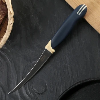 Kitchen knife "Multicolor" for vegetables (for tomatoes), blade 12 cm, with a plastic handle
Kitchen knife "Multicolor" for vegetables (for tomatoes), blade 12 cm, with a plastic handle