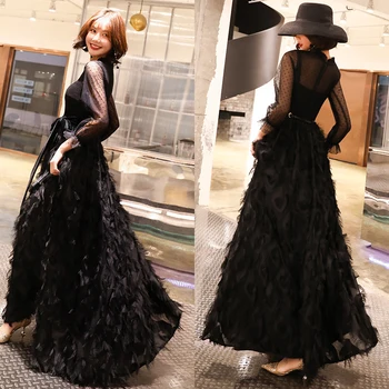 Illusion Evening Dress Three Quarter Sleeve Black Dot Pattern O-Neck Elegant Formal Party Gowns E023 New Long A Line Prom Dress
Illusion Evening Dress Three Quarter Sleeve Black Dot Pattern O-Neck Elegant Formal Party Gowns E023 New Long A Line Prom Dress