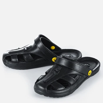 Anti-static slippers safety shoes non-slip breathable massage SPU six-hole shoes thick soles men and women 
Anti-static slippers safety shoes non-slip breathable massage SPU six-hole shoes thick soles men and women