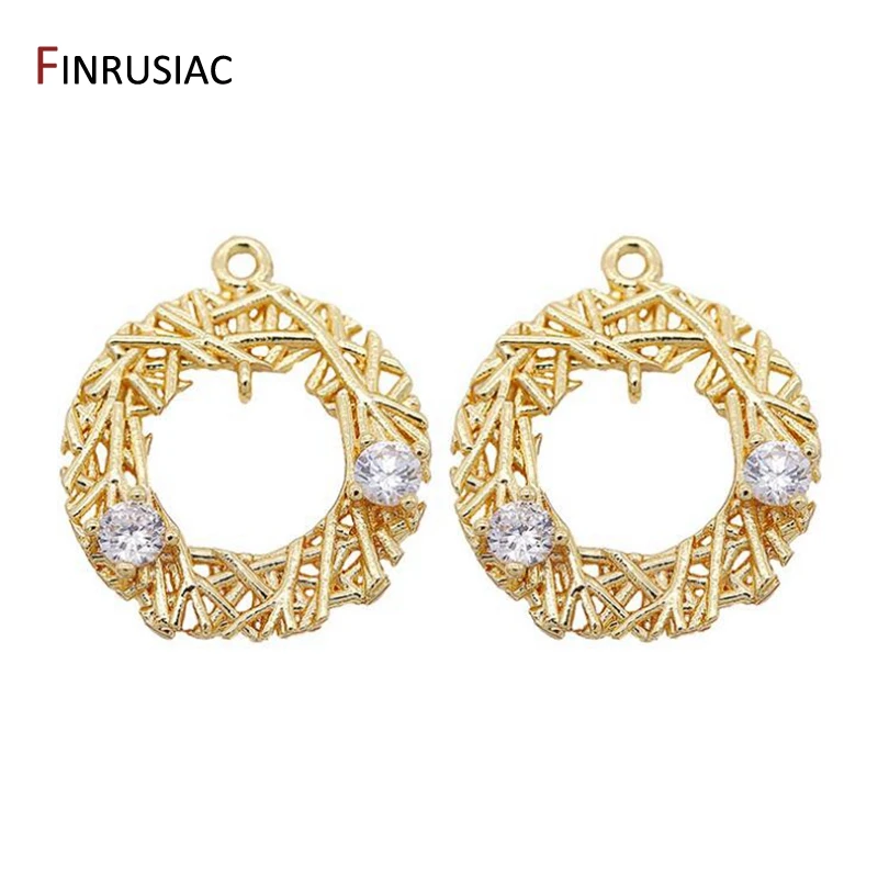 Handmade DIY Making Earrings Charms Components 14K Gold Plated Inlay Zircon Round / Drop Hollow Pendant DIY Pearl Earrings Parts
Handmade DIY Making Earrings Charms Components 14K Gold Plated Inlay Zircon Round / Drop Hollow Pendant DIY Pearl Earrings Parts