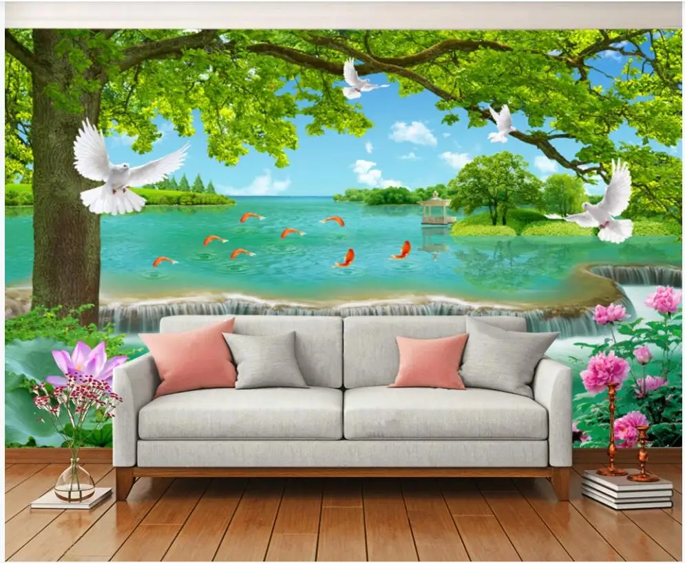 Custom mural 3d wall mural on the wall paper Landscape painting lotus waterfall home decor photo wallpaper for living room
Custom mural 3d wall mural on the wall paper Landscape painting lotus waterfall home decor photo wallpaper for living room