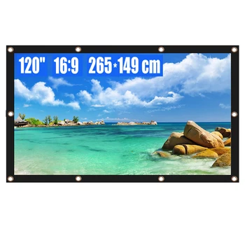 Portable Projector Screen 120 Inch 16:9 Foldable Non-Crease White Projection Curtain Screen for Home Theater Office Classroom
Portable Projector Screen 120 Inch 16:9 Foldable Non-Crease White Projection Curtain Screen for Home Theater Office Classroom