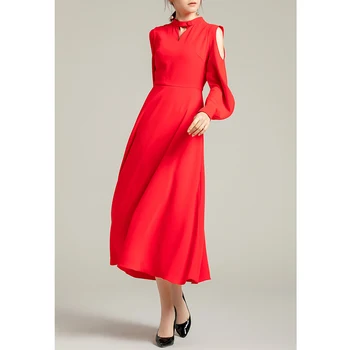 2020 Spring and Autumn New European and American Temperament Strapless Red Big Dress Slim Waist Thin xiu xian qun
2020 Spring and Autumn New European and American Temperament Strapless Red Big Dress Slim Waist Thin xiu xian qun
