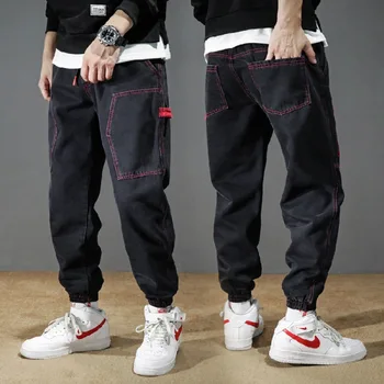 Korean Style Fashion Men Jeans Loose Fit Black Color Embroidery Designer Cargo Pants Streetwear Hip Hop Jeans Men Joggers Pants 
Korean Style Fashion Men Jeans Loose Fit Black Color Embroidery Designer Cargo Pants Streetwear Hip Hop Jeans Men Joggers Pants