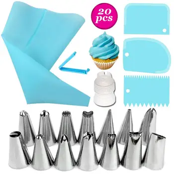 20Pcs/Set Piping-Nozzles Silicone Pastry Bag Kit Cake Decorating Tools DIY Icing Piping Cream Reusable Kitchen Accessories
20Pcs/Set Piping-Nozzles Silicone Pastry Bag Kit Cake Decorating Tools DIY Icing Piping Cream Reusable Kitchen Accessories