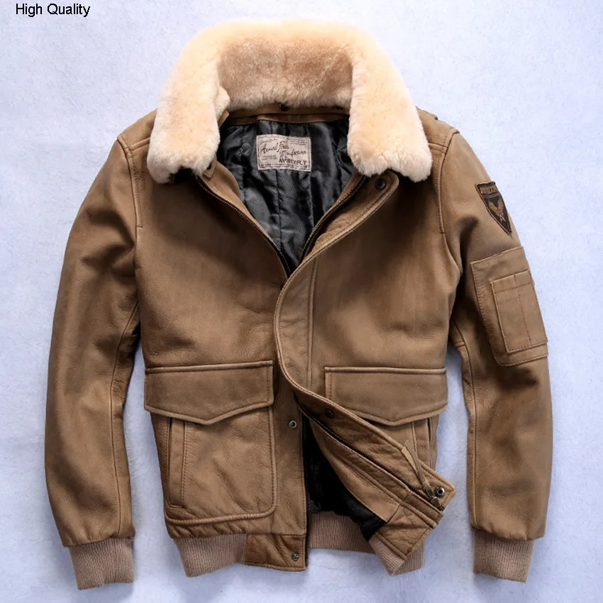 Aviirex flight jacket men's leather jacket with fur collar removable cowskin winter leather jacket/ coat men tan black brown
Aviirex flight jacket men's leather jacket with fur collar removable cowskin winter leather jacket/ coat men tan black brown