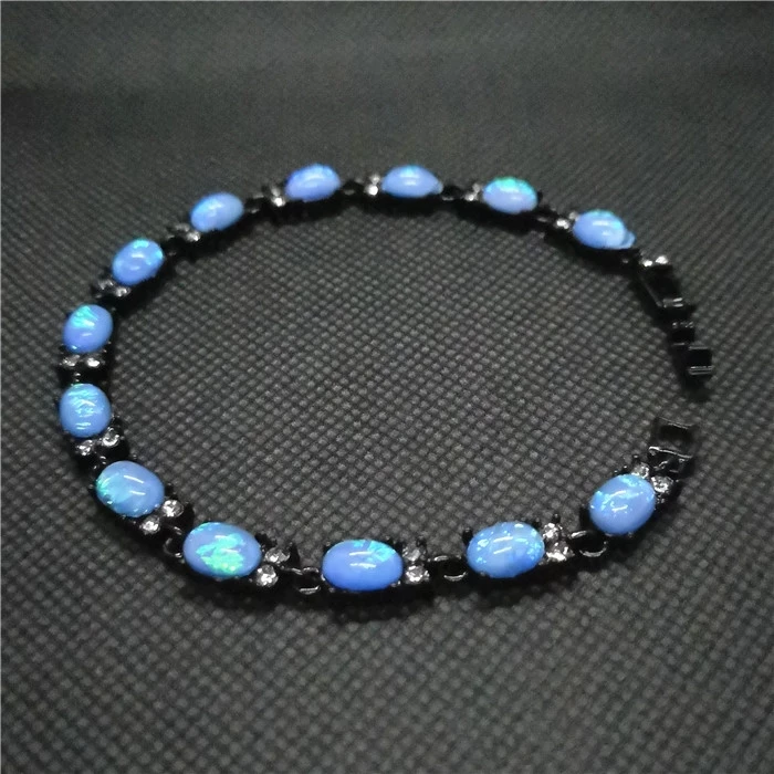 Фото Опт и розница искусственный синий кристалл цепи браслет огненный опал браслеты