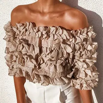 Off Shoulder Lace Petal Floral Blouse Shirts Womnen Three Quarter Lantern Sleeve Slash Neck Blouses blusas mujer de moda 2019
Off Shoulder Lace Petal Floral Blouse Shirts Womnen Three Quarter Lantern Sleeve Slash Neck Blouses blusas mujer de moda 2019