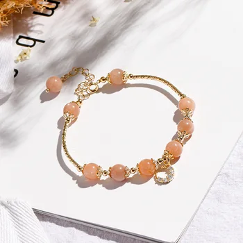 Badou Nails Gold Plated Copper 2020 New Style Orange Sun Stone Crystal Bracelet Zircon Moon Double-Beaded Bracelet Hand Jewelry
Badou Nails Gold Plated Copper 2020 New Style Orange Sun Stone Crystal Bracelet Zircon Moon Double-Beaded Bracelet Hand Jewelry