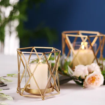 Golden Wrought Iron Candle Holder Creativity Geometric Decoration Candlestick Romantic Crystal Candle Decoration Home Furnishing
Golden Wrought Iron Candle Holder Creativity Geometric Decoration Candlestick Romantic Crystal Candle Decoration Home Furnishing