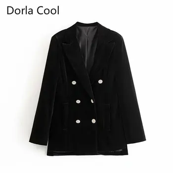 New Office Lady's Velvet Blazers Double Breasted Diamonds Buttons Outerwear Coats Women Elegant Spring Autumn Notched Clothing
New Office Lady's Velvet Blazers Double Breasted Diamonds Buttons Outerwear Coats Women Elegant Spring Autumn Notched Clothing