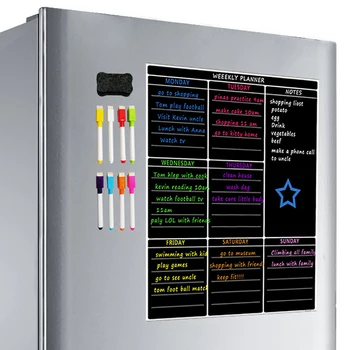 Magnetic Whiteboard Sheet For Kitchen Fridge Multipurpose Weekly Calendar Grocery Shopping List Menu Planning with 8 Markers
Magnetic Whiteboard Sheet For Kitchen Fridge Multipurpose Weekly Calendar Grocery Shopping List Menu Planning with 8 Markers