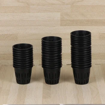 40PCS Soilless Culture Planting Net Cup Hydroponic Plastic Mesh Basin Plant Container Succulent Plant Container Cactus Pot Flowe