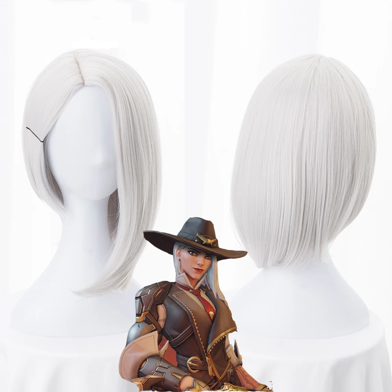 Game Overwatch Ashe Cosplay Wig Short Straight Heat Resistant Synthetic Hair OW Ashe Wig Silver-white Costume Halloween Wig
Game Overwatch Ashe Cosplay Wig Short Straight Heat Resistant Synthetic Hair OW Ashe Wig Silver-white Costume Halloween Wig