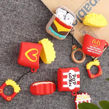 Silicone Protective Case For AirPods 2 1 3D Hamburger Popcorn Earphone Charger Cover Capa For Airpods 2 Coque Anti-lost Lanyard
Silicone Protective Case For AirPods 2 1 3D Hamburger Popcorn Earphone Charger Cover Capa For Airpods 2 Coque Anti-lost Lanyard