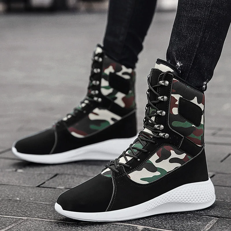 Waliicorners Camouflage Martin Boots Men Autumn High Top Trend British Style Tactical Boot Men's Boots Casual Outdoor Hiking Boots Plus Size 49 H7e7639ad22524a7d87b5658a067b6c48e