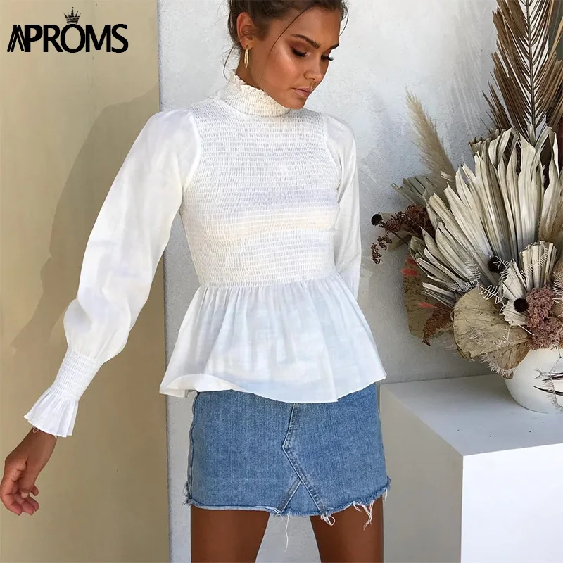 Aproms Vintage Stand Collar Long Sleeve T Shirt Women Ruffles Pleated Peplum Top Autumn Streetwear Tshirt 2019 Tee Shirt Femme
Aproms Vintage Stand Collar Long Sleeve T Shirt Women Ruffles Pleated Peplum Top Autumn Streetwear Tshirt 2019 Tee Shirt Femme