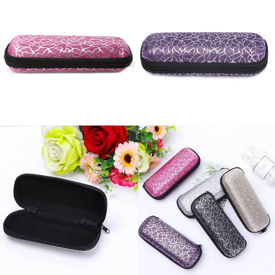 Portable Storage Box Glasses Box Zipper Stripe Unisex Sunglasses Protection Case Portable Containers
Portable Storage Box Glasses Box Zipper Stripe Unisex Sunglasses Protection Case Portable Containers